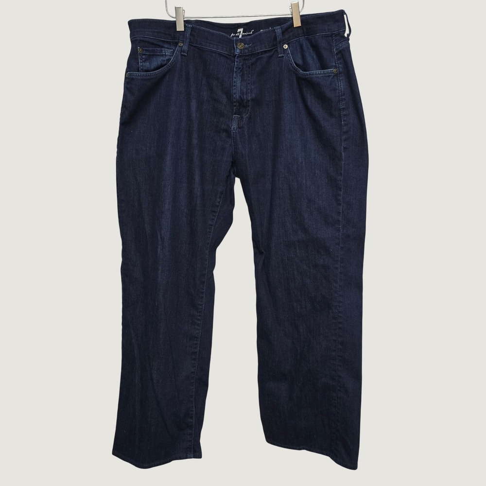 7 For All Mankind Austyn Jeans Mens 40 (fits 38x28) Dark Blue Relaxed Straight